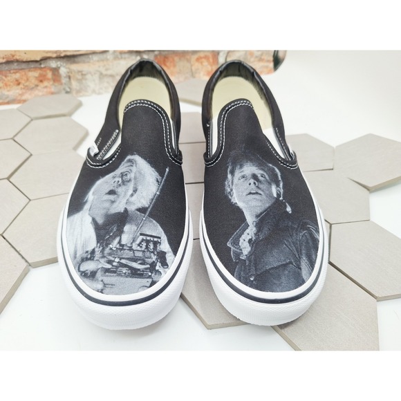 Vans Other - Vans Classic Slip-On Back To The Future Marty Doc Brown Shoes Men's Sz 9 Rare